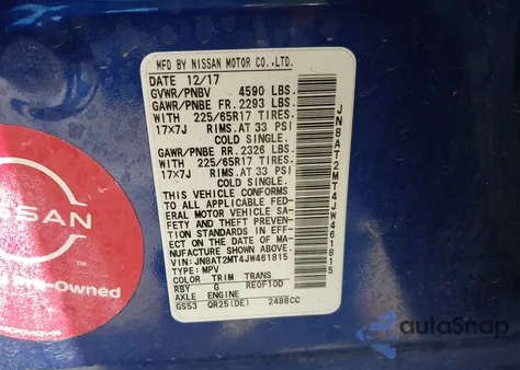 2018 Nissan Rogue S from USA, damaged, VIN JN8AT2MT4JW461815